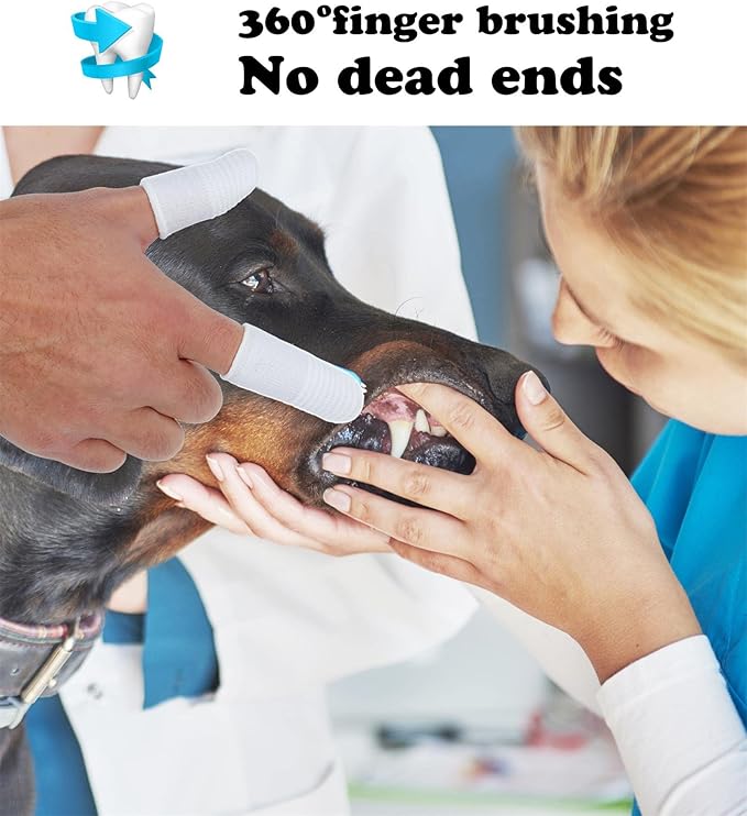Dog Toothbrushes,Two-Finger Toothbrush Kit,360ºTeeth Cleaning for Dogs,Cats (20 Pieces)