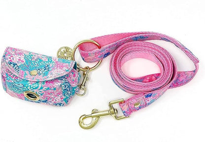 Lilly Pulitzer Cute Dog Leash with Handle Loop, Long Walking Lead Holds Pets Up to 90 Pounds, Splendor in The Sand (S/M)