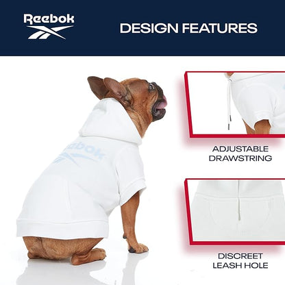 Reebok Dog Hoodie – Fleece Dog Sweater with Leash Hole, Cold Winter Dog Sweatshirt for Small Medium and Large Dogs, Premium Dog Fall Sweater Pullover Hoodie, Cozy Warm Perfect Dog Christmas Outfit