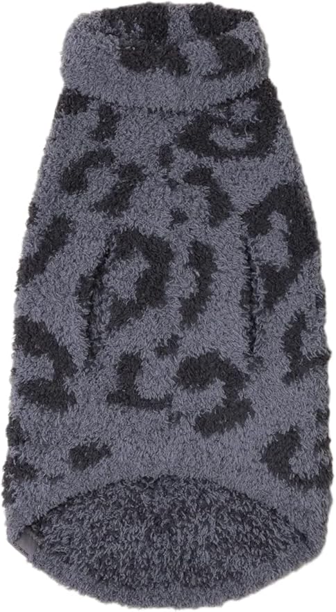 Barefoot Dreams CozyChic BITW Pet Sweater, Dog Clothes, Dog Sweater, Dog Accessories, in The Wild, Graphite/Carbon, SM