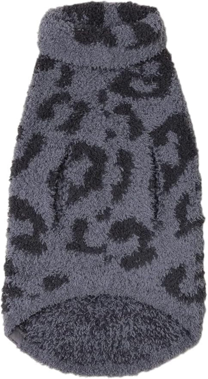Barefoot Dreams CozyChic BITW Pet Sweater, Dog Clothes, Dog Sweater, Dog Accessories, in The Wild, Graphite/Carbon, SM