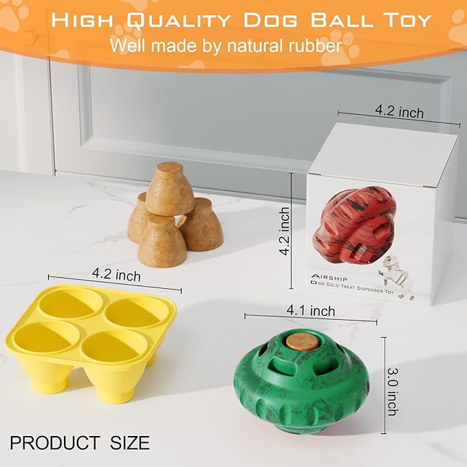 Dog Toys to Keep Them Busy,Frozen Treat Dog Enrichment Toys,Slow Food Training to Relieve Boredom and Stimulating,Dog Puzzle Treat Food Dispensing Ball Toy for Small Medium Large Dog