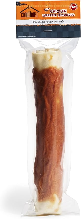 K-9 Cookhouse Chicken Jerky Wrapped Retriever Dog Treat, 10-Inch