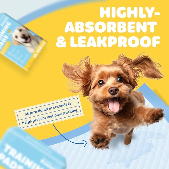 100-Pack X-Large Puppy Pads - 34'' x 28'' Pee Pads for Dogs Potty Training with Leak-Proof Quick-Dry Design, 6-Layer Wee Wee Pads for Dogs