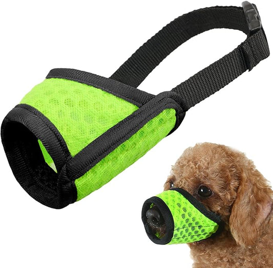 Mayerzon Dog Muzzle, Soft Mesh Muzzle for Small Medium Large Dogs Chihuahua Poodles Beagle Dachshund Corgis Labrador, Puppy Muzzle for Biting Chewing Grooming, Allows Panting Drinking
