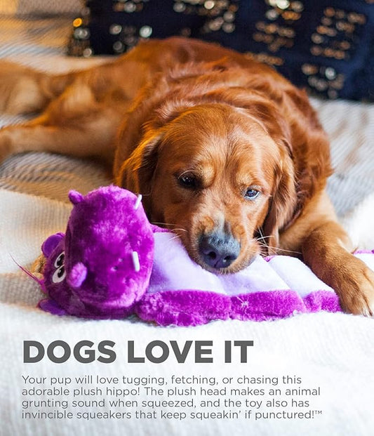 Outward Hound Squeaker Palz Plush Hippo Dog Toy, XL