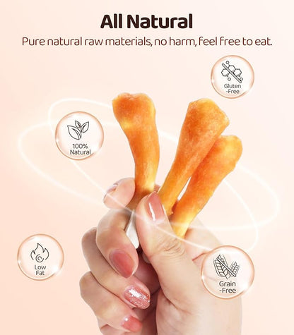16OZ Dog Chewy Treats, Chicken with Calcium Bone Teeth Clean Training Snacks,Chewy Snacks Dog Treats for Small Medium Large Dogs
