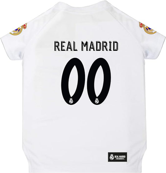 Real Madrid Jersey for DOGS & CATS Football Fan Jerseys, Bright Team colors, SIZE: Large