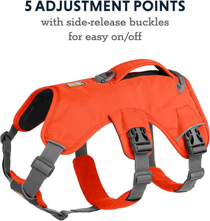 Ruffwear, Web Master, Multi-Use Support Dog Harness, Hiking and Trail Running, Service and Working, Everyday Wear, Blaze Orange, X-Small