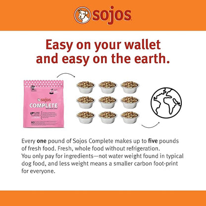 Sojos Complete Lamb Recipe Adult Grain-Free Freeze-Dried Raw Dog Food, 1.75 Pound Bag
