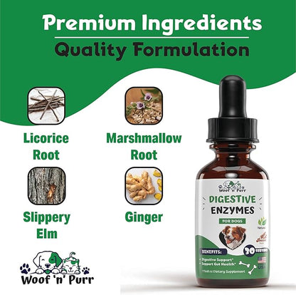 Dog Digestive Enzymes - Supports a Healthy Digestive Tract & Much More - Dog Digestive Support - Dog Enzymes - Dog Enzymes Digestive - Dog Digestive Enzyme - Dog Digestive Supplement - 1 fl oz
