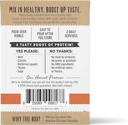 Variety Pack (6) Honest Kitchen Bone Broth Pour Overs Wet Dog Food Topper (2) Beef Stew (2) Turkey & Salmon Stew (2) Chicken Stew (5.5 oz Each) with AuroraPet Wipes
