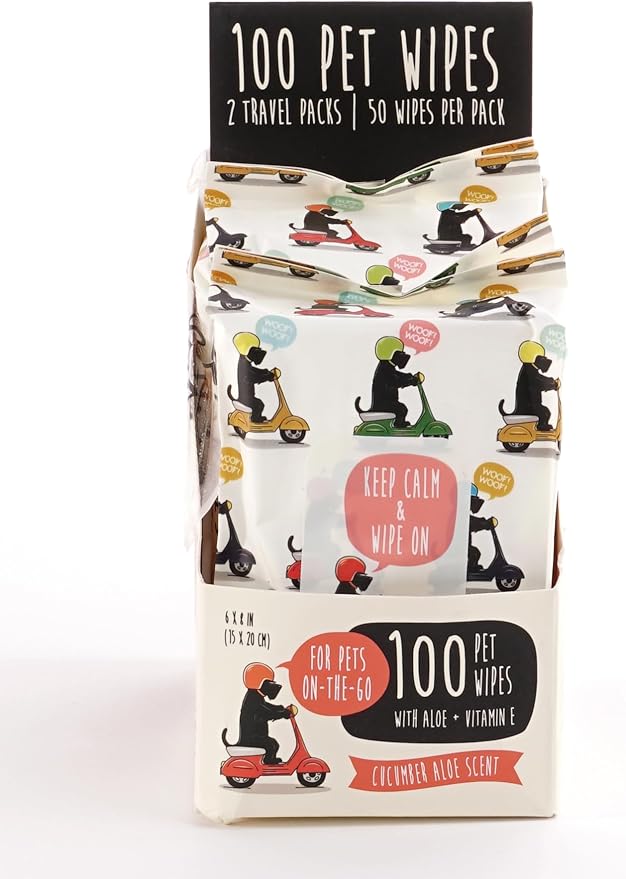 Dog Wipes, Pet Wipes for Dogs, Cat Wipes, Dog Paw Wipes, Dog Wipes for Paws and Butt, Dog Grooming Wipes, Dog Wipes Cleaning Deodorizing, Butt & Body, Aloe and Vitamen E Scent,100 Wipes