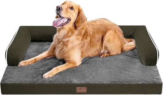 Large Dog Bed Orthopedic Washable - Removable Waterproof Cover Bed Pet - Large Big Dogs - Memory Foam - Couch Sofa with Removable Bolster