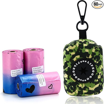 Dog Poop Bag Holder - Leak-Proof 60 Dog Waste Bags - Ultra Thick, Extra Large Poop Bags for Dogs