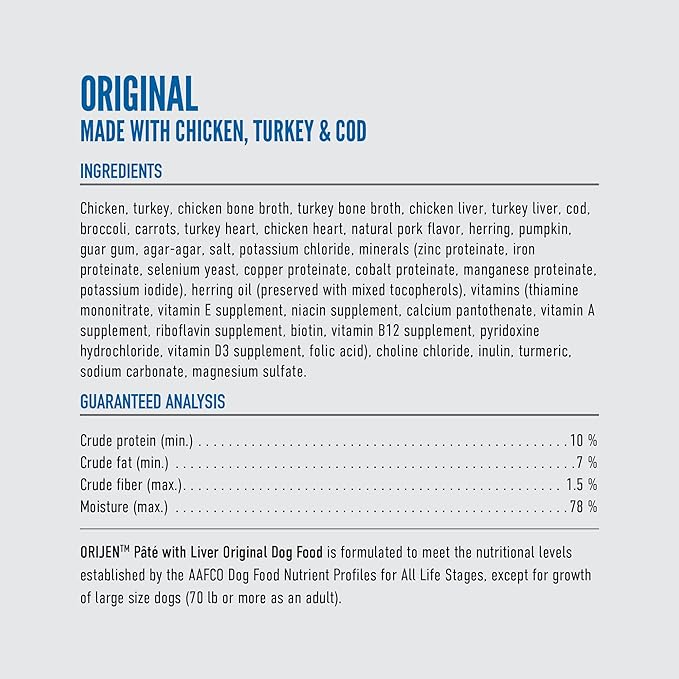 ORIJEN™ Original Pâté with Liver Wet Dog Food, Case of 12