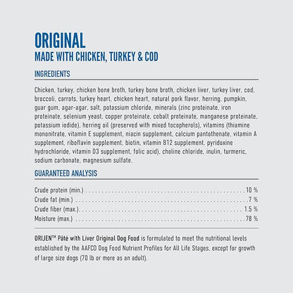 ORIJEN™ Original Pâté with Liver Wet Dog Food, Case of 12