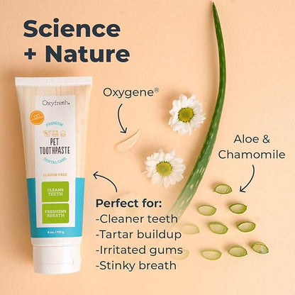 Oxyfresh Premium Dog Toothpaste – Best Dog Teeth Cleaning & Dog Plaque and Tartar Fighter – Safe for Cat Toothpaste Too – Vet Formulated Pet Toothpaste, 4oz