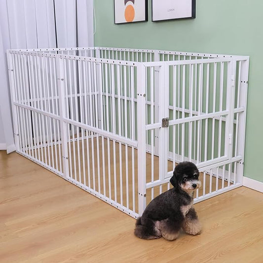 Dog Playpen 31.5" Height Puppy Pen,Heavy duty 31"- 63" Inch Extendable, Safe and Sturdy dog pens, Easy Assemble for Outdoor Indoor pet playpen