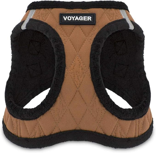 Voyager Step-In Plush Dog Harness – Soft Plush, Step In Vest Harness for Small and Medium Dogs by Best Pet Supplies - Harness (Beige Plush), M (Chest: 16 - 18")