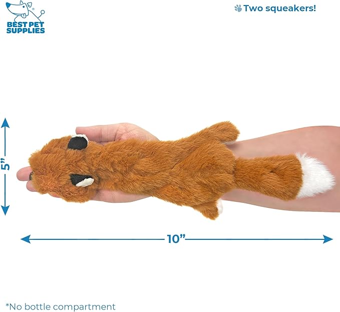 Best Pet Supplies Stuffing Free Squeaky Dog Toys for Small Dogs, Medium Dogs, and Large Dogs, Durable, Best Dog Chew Toy for Teething Puppy, Indoor Play - Fox, Raccoon, Small
