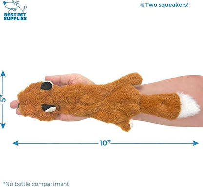 Best Pet Supplies Stuffing Free Squeaky Dog Toys for Small Dogs, Medium Dogs, and Large Dogs, Durable, Best Dog Chew Toy for Teething Puppy, Indoor Play - Fox, Raccoon, Small