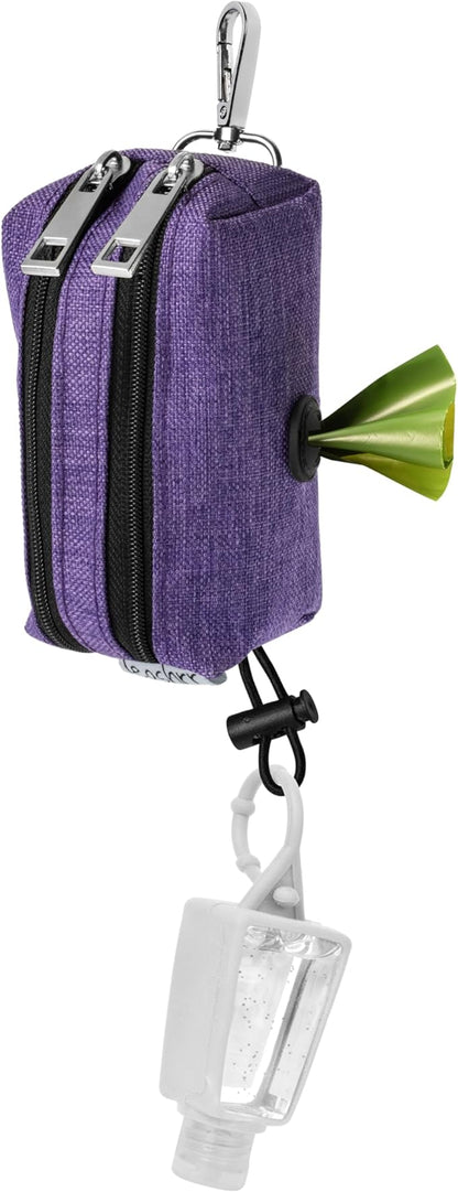 Dog Poop Bag Dispenser and Treat Holder for All Leashes. 2 Waterproof Pouches for Pet Waste Bags and Dog Walking Accessories + 1 Free Roll. Leashrr 2.0 (Black)