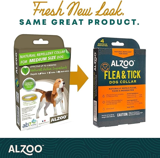 Flea & Tick Dog Collar, Helps Repel Fleas, Ticks & Mosquitoes, 100% Plant-Based Active Ingredients, Phthalates and PVC Free, Up to 4 Months Protection, Medium-Sized Dogs: 16-40 lbs, Pack of 3