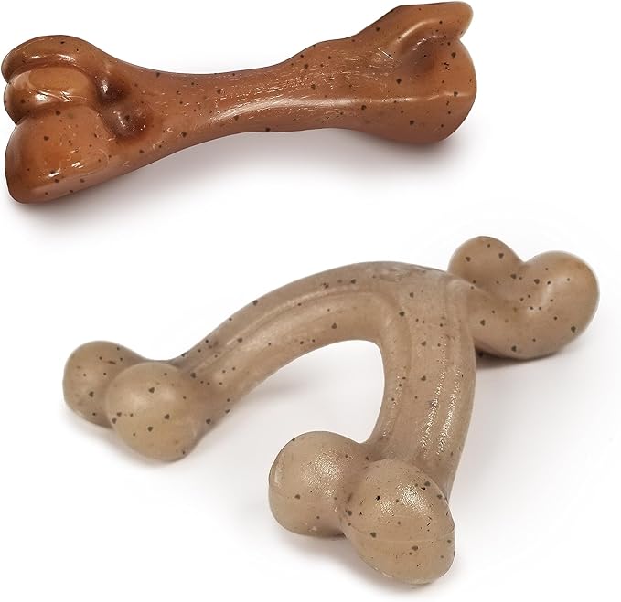 Nylabone Puppy Gourmet Style Strong Chew Toy Bacon, Peanut Butter Small/Regular (2 Count)