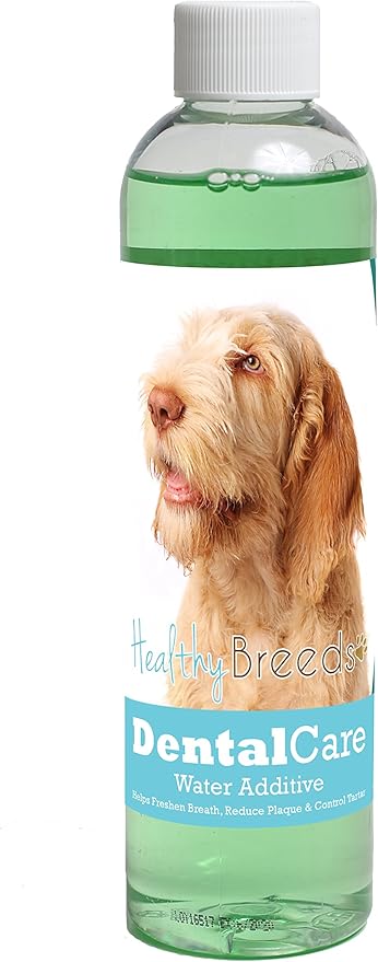 Healthy Breeds Dog Dental Care Water Additive for Spinoni Italiani - Helps Freshen Breath, Reduce Plaque & Control Tartar - Mint Flavor - 8 oz