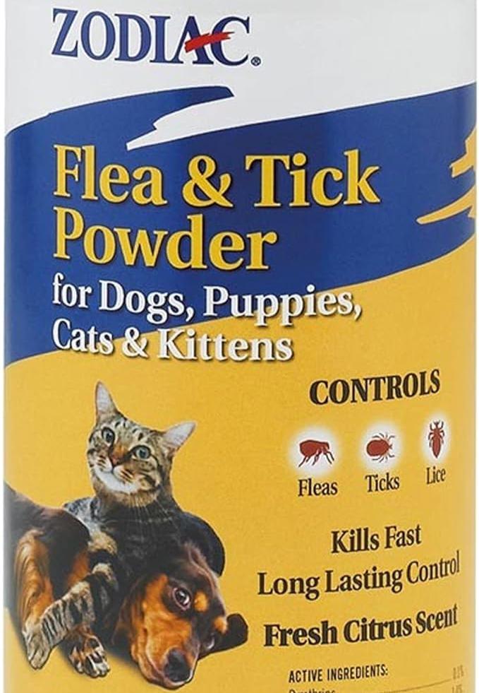 Zodiac Flea & Tick Powder for Dogs, Puppies, Cats & Kittens beige Small