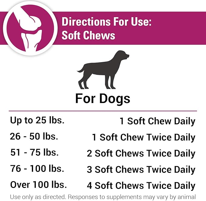 Vet Classics Joint Support Plus Dog Supplement - Hip Health Supplement for Dogs – Alleviates Aches and Discomfort - For Flexibility, Healthy Joint Function in Canines – Antioxidants – 120 Soft Chews
