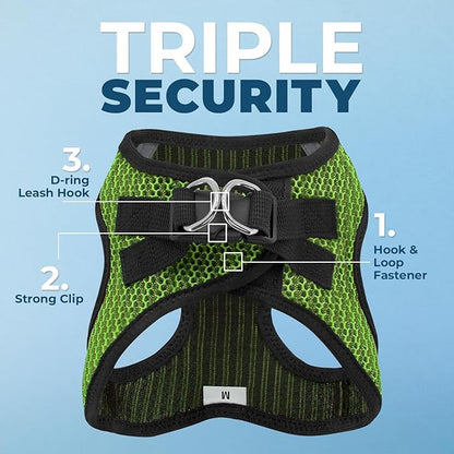 Voyager Step-in Air Dog Harness - All Weather Mesh Step in Vest Harness for Small and Medium Dogs by Best Pet Supplies - Lime Green (2-Tone), XS