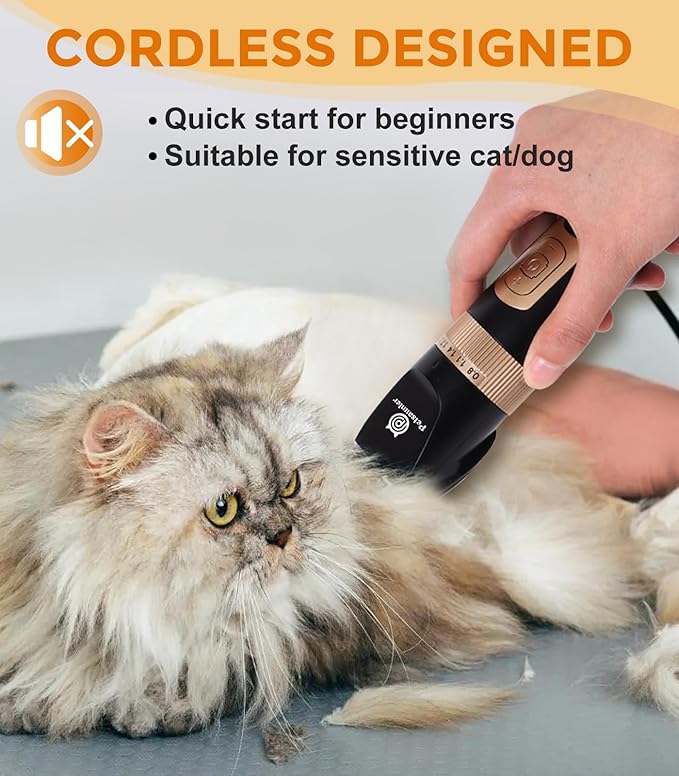 Dog Cat Clippers for Matted Hair - 4-Speed & LCD Dog Clippers for Grooming, Rechargeable for Large&Small Dogs and Cats with Thick Coats - Low Noise & Low Vibration, Paw Trimmer(C95 Pro)