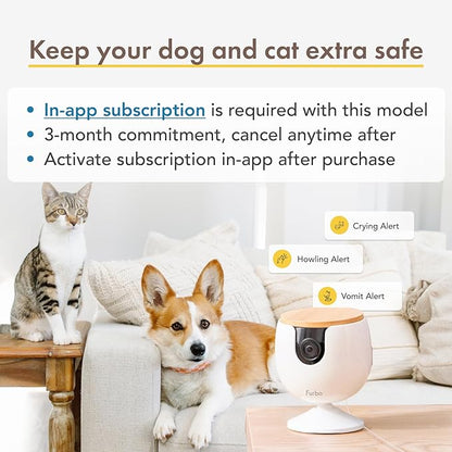 Furbo Mini NEW Pet Camera + Nanny Bundle: Home Security & Cat, Dog Safety Alerts, Pet Camera with Speaker, Smart Home Indoor Cam w Phone App & Night Vision (Additional Subscription Required at Setup)