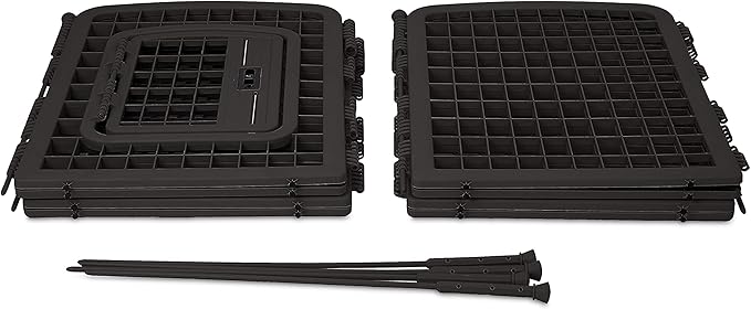Amazon Basics 8-Panel Octagonal Plastic Pet Pen Fence Enclosure With Gate - 64 x 64 x 34 Inches, Black