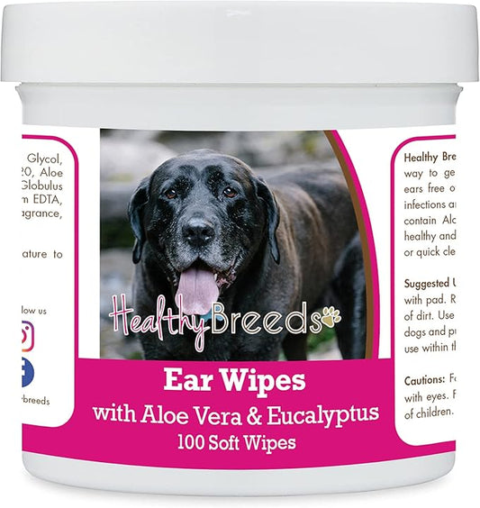 Healthy Breeds Mastador Ear Cleaning Wipes with Aloe & Eucalyptus for Dogs 100 Count