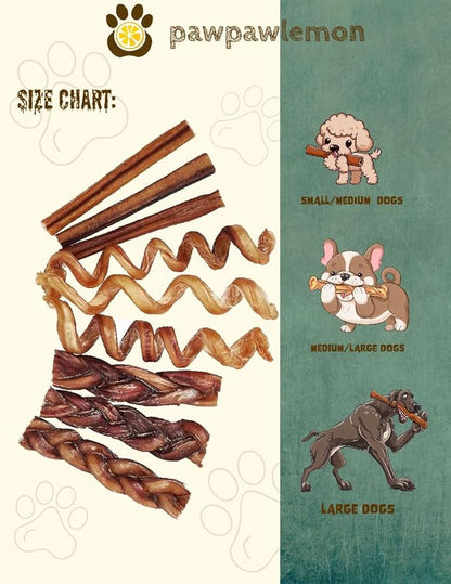 Bully Sticks for Dogs (6 inch Pack of 20) | Long Lasting Natural Dog Chew | Single Ingredient 100% Beef Pizzle | Packed in The USA | Standard Thickness