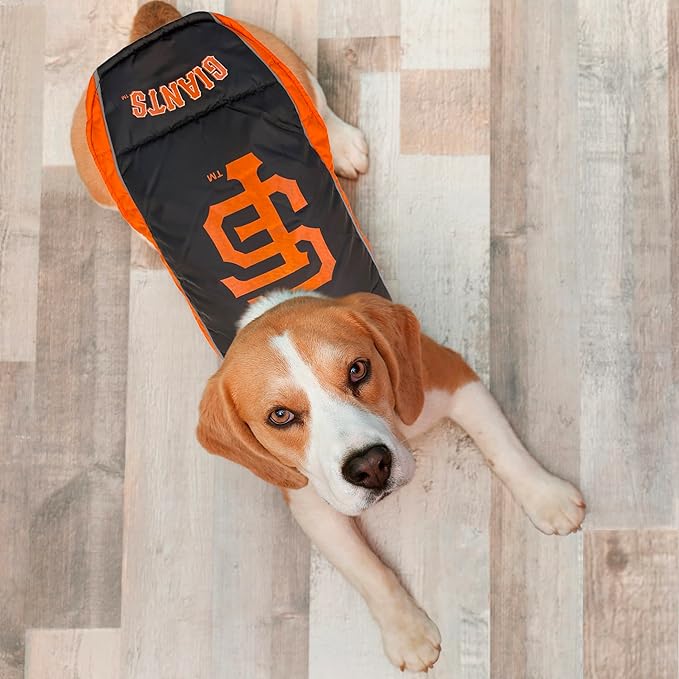 MLB San Francisco Giants Puffer Vest for Dogs & Cats, Size Small. Warm, Cozy, and Waterproof Dog Coat, for Small and Large Dogs/Cats. Best MLB Licensed PET Warming Sports Jacket