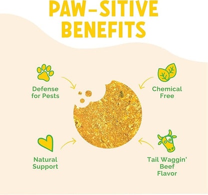 LuckyTail’s Natural Flea and Tick Prevention for Dogs - Brewers Dried Yeast with Garlic for Dogs - Vitamin B Supplements for Dogs - Made in The USA - Aprox. 180 Soft Chews