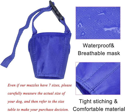 Coppthinktu Dog Muzzle Suit, 7PCS Dog Muzzles for Biting Barking Chewing, Adjustable Dog Mouth Cover for Small Medium Large Dogs, Soft Comfortable Dog Muzzle for Long Snout