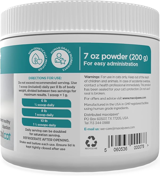 maxxidigest+ Digestive and Immune Support Supplement for Cats with Probiotics, Prebiotics and Digestive Enzymes – 7 oz
