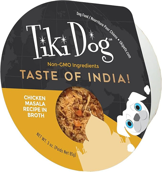 Tiki Dog Taste of The World - Dog Wet Food - Whole Foods - India! Chicken Masala - 3 oz Cup