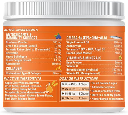Bernie's Healthy Hips - Daily Dog Hip and Joint Supplement - 90 Soft Chews - Reduce Pain, Encourage Mobility, Slow Damage, Repair and Rebuild Hips and Joint Tissues