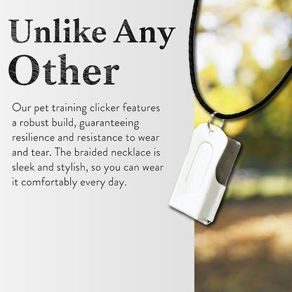 White Dog Clicker with Necklace - Clickers for Pet Training - Dog Training & Behavior Aids Easy to Carry with You Anywhere - Teach Your Dog Tricks or Reward His Behavior