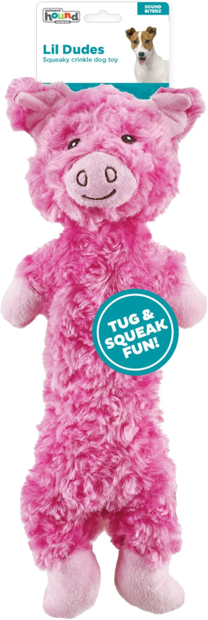 Outward Hound Lil' Dudes Pig Plush Squeaky Dog Toy