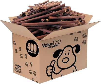 ValueBull Collagen Sticks, Beef Dog Chews, Thick 12 Inch, 400 Count WHOLESALE PACK - Natural & Safe, Single Ingredient, Rawhide-Free, Long Lasting, Healthy for Hips, Joints, Skin & Coat