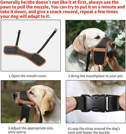 Dog Muzzle, Breathable Mesh Soft Dog Muzzle for Small Dog Allow Drinking Adjustable Print Dog Muzzles Medium