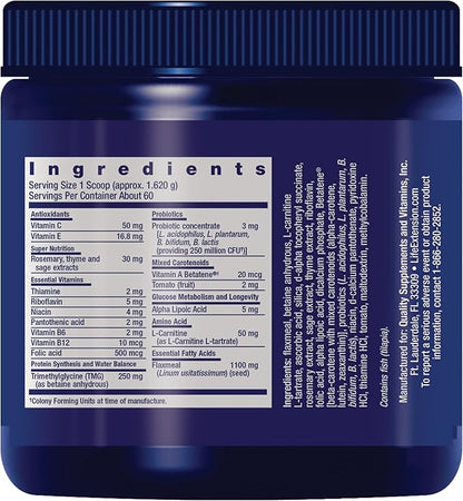 Life Extension Dog Mix - Daily Nutrition Care Supplement Powder for Your Canine Pet - Advanced Formula with Vitamins, Probiotics & Essential Fatty Acids - Gluten-Free, Non-GMO – 100 g, 60 Servings