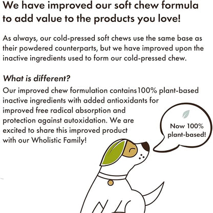 Wholistic Pet Organics: Multivitamin Chews for Dogs Organic Homemade Dog Treat for Medium and Small Dogs Calming Chews for Dogs Food Puppy Multivitamin Probiotics Immune Support Supplement (240 Count)